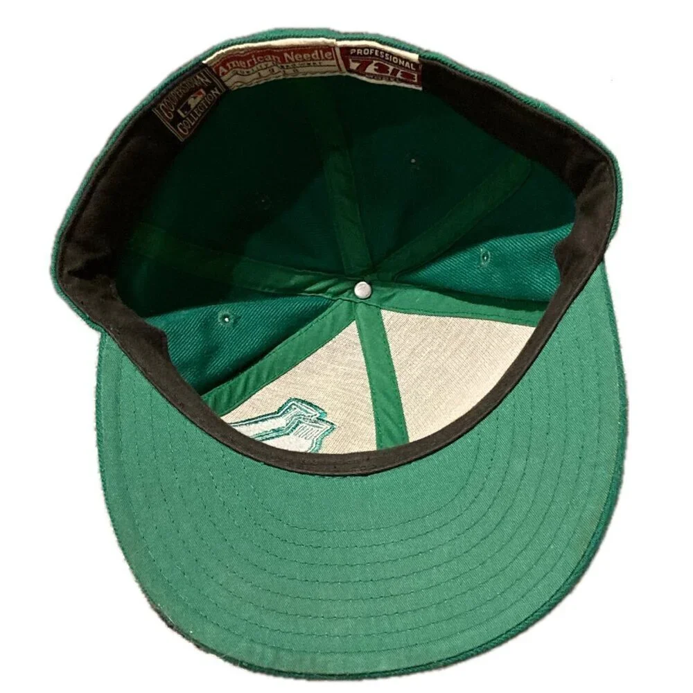 RARE Green Sox American Needle Boston Red Sox Fitted Baseball Cap Size 7 3/8